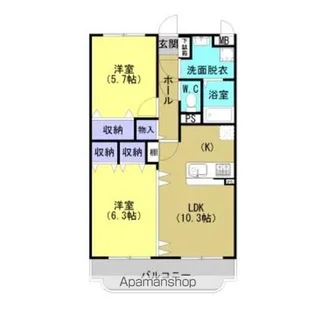 林マンションF【1階】の間取り